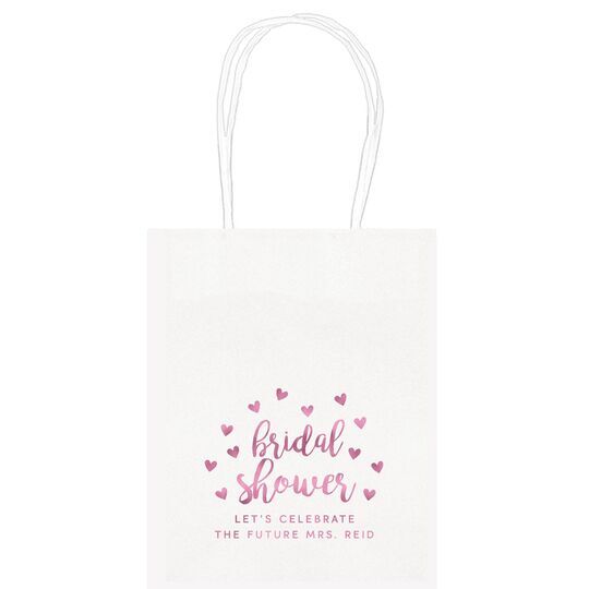 Confetti Hearts Bridal Shower Mini Twisted Handled Bags